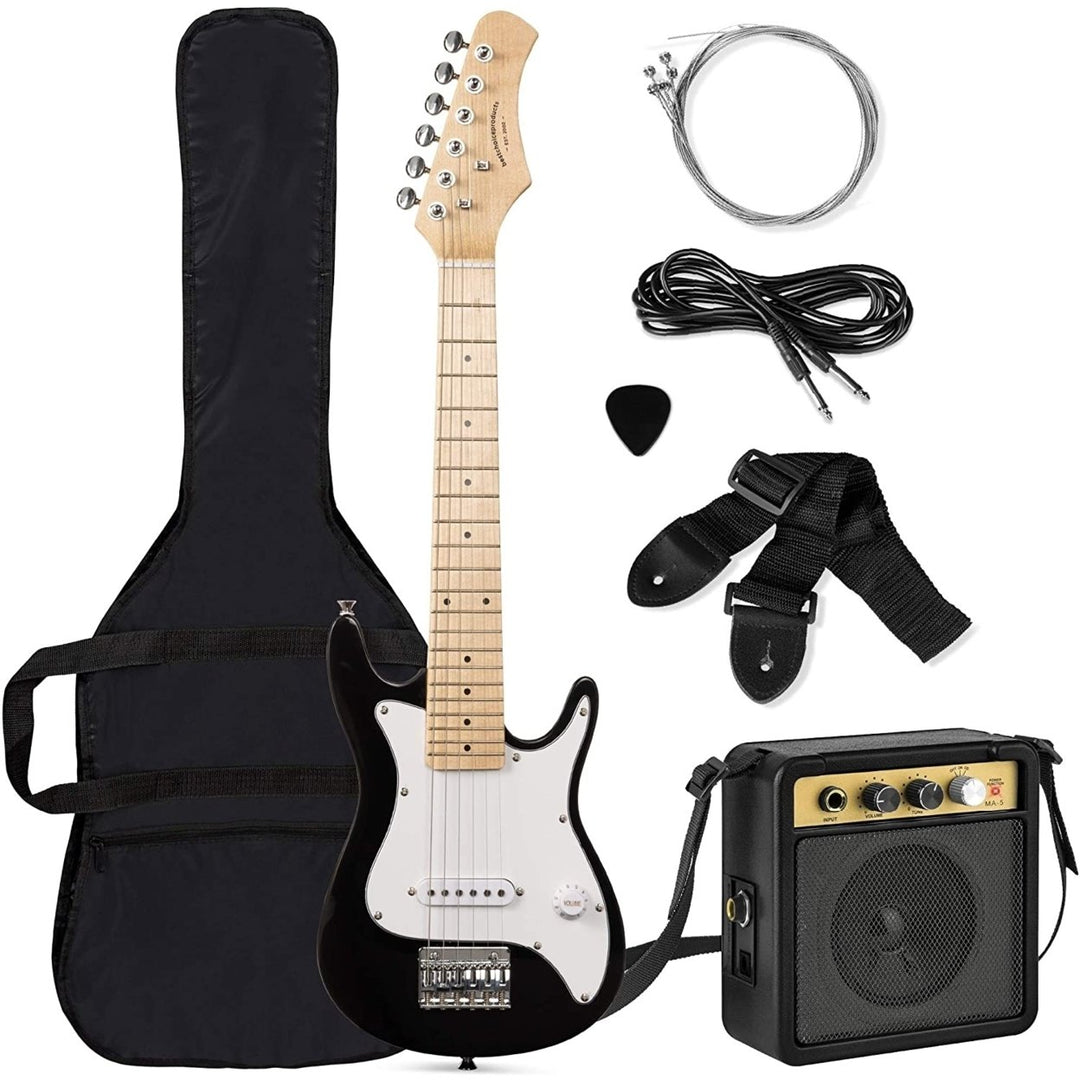 Electric Guitar Beginner Starter Kit with 5W Amplifier Strap Case Strings Picks - Black Image 1