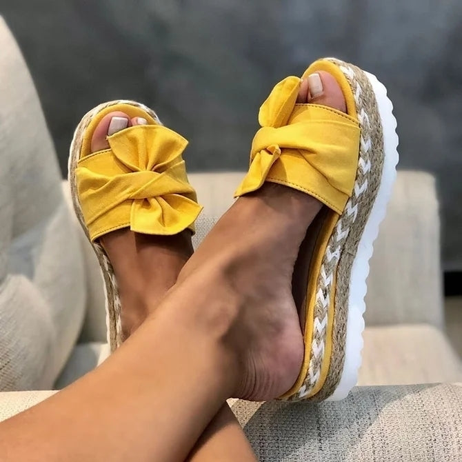 Women Casual Daily Comfy Bowknot Slip On Sandals Image 1