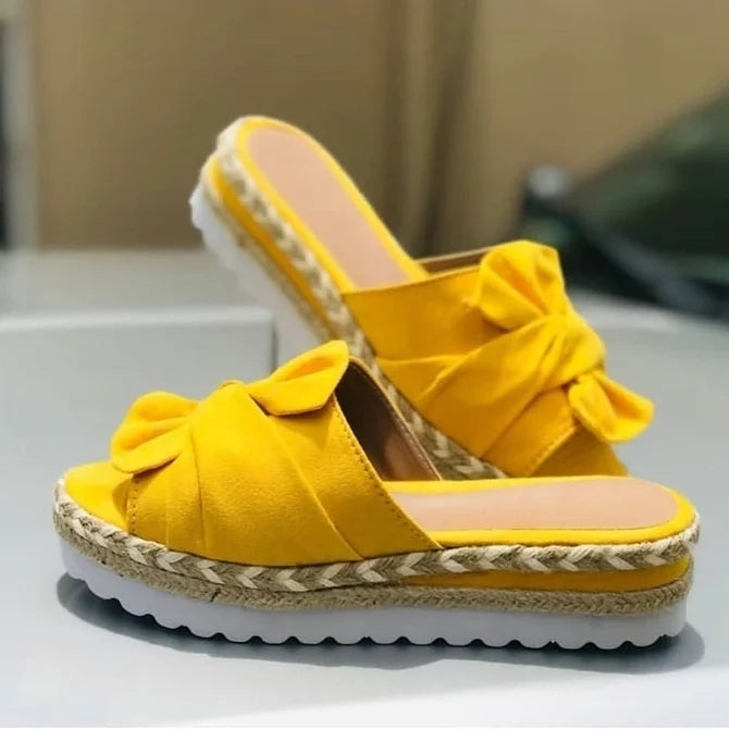 Women Casual Daily Comfy Bowknot Slip On Sandals Image 8