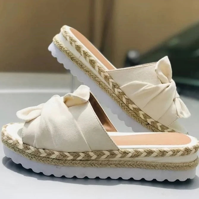 Women Casual Daily Comfy Bowknot Slip On Sandals Image 9