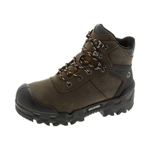 WOLVERINE Mens Warrior 6" Internal Metatarsal Guard Composite Toe Work Boot Dark Coffee - W10942 BROWN Image 4