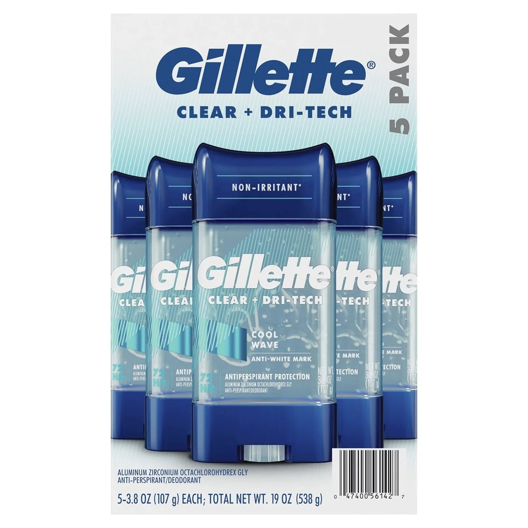 Gillette Cool Wave Clear Gel Mens Antiperspirant and Deodorant (3.8 Oz.5 Pk.) Image 1