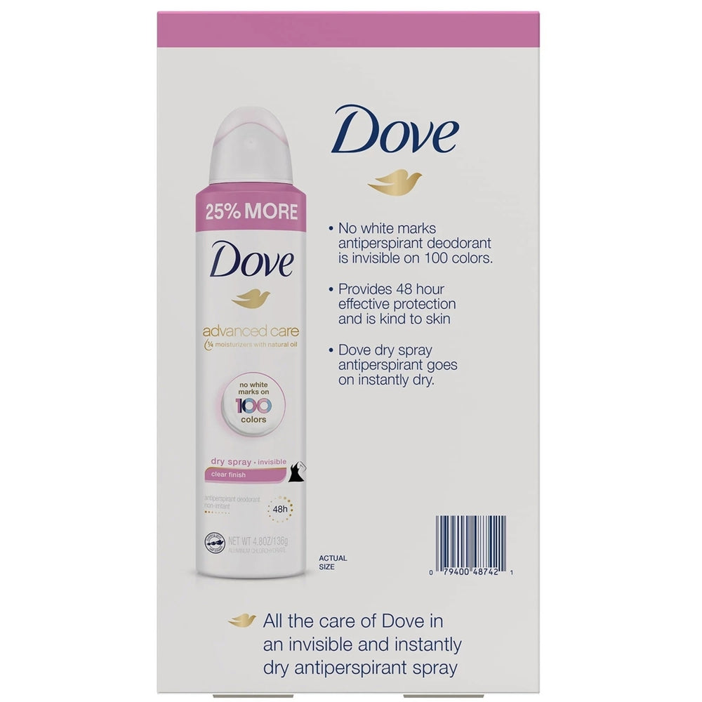 Dove Womens Invisible Dry Spray Antiperspirant Deodorant4.8 Ounce (Pack of 3) Image 2