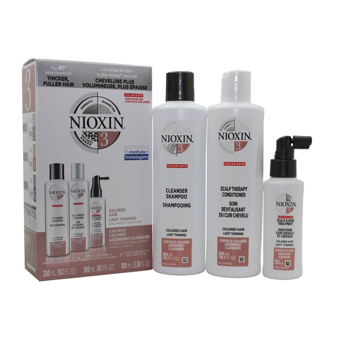 Nioxin System 3 Starter Kit-Cleanser 10oz Therapy 10oz and Treatment 3.3oz (3pc Set) Image 1