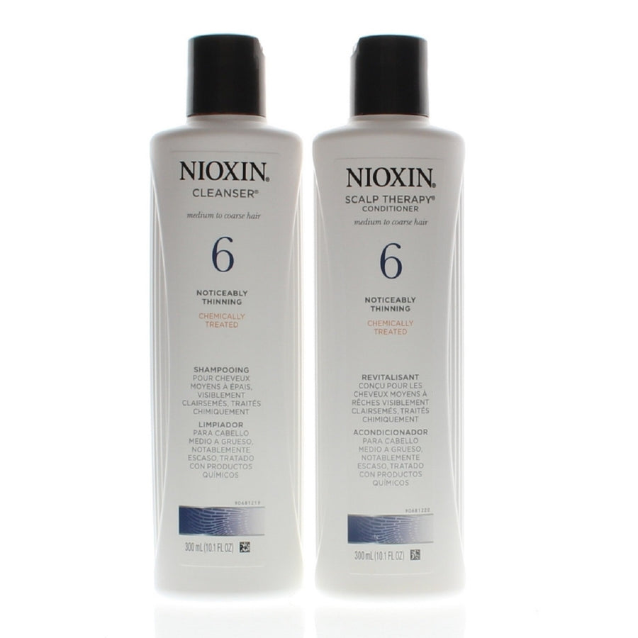 Nioxin System 6 Cleanser + Scalp Therapy, Medium To Coarse 2 x 10.1oz Combo Image 1