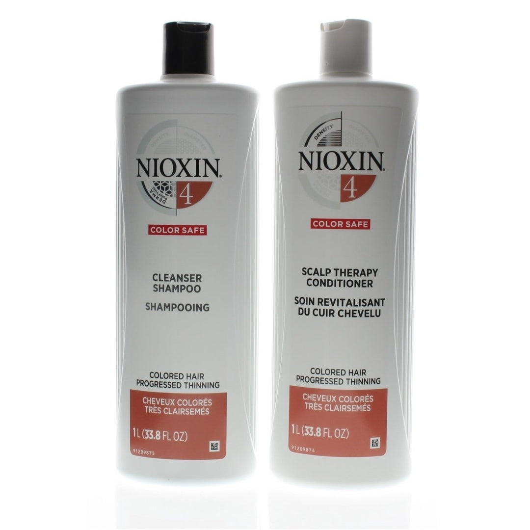 Nioxin System 4 Cleanser + Scalp Therapy Fine Hair 1 Liter/33.8oz Duo Image 1