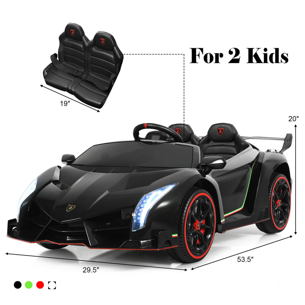 12V 2-Seater Licensed Lamborghini Kids Ride On Car w/ RC and Swing Function Image 2