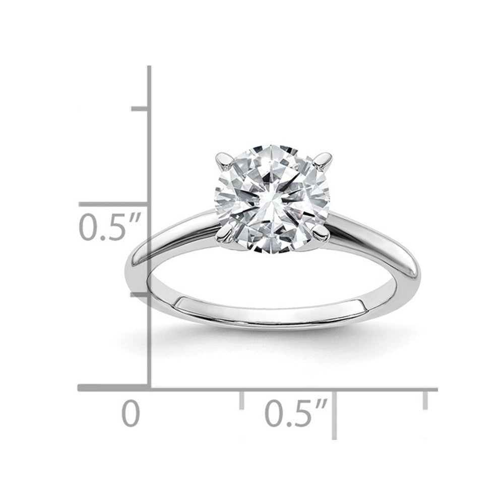 1.50 Carat (ctw Color D-E-F) Synthetic Moissanite Solitaire Engagement Ring in 14K White Gold Image 2