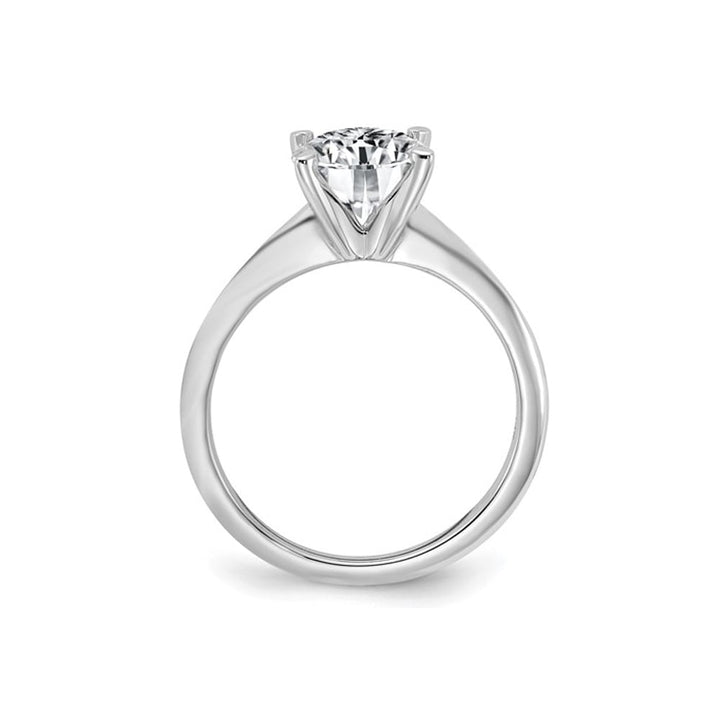 1.50 Carat (ctw Color D-E-F) Synthetic Moissanite Solitaire Engagement Ring in 14K White Gold Image 3