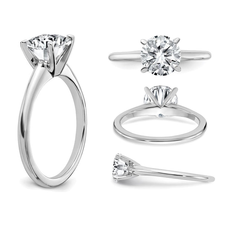 3.50 Carat (ctw) Synthetic Moissanite Solitaire Engagement Ring in 14K White Gold Image 4