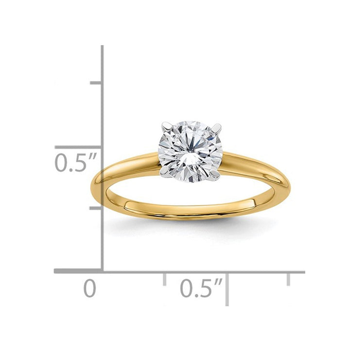 1.00 Carat (ctw Color G-H) Synthetic Moissanite Solitaire Engagement Ring in 14K Yellow Gold Image 4