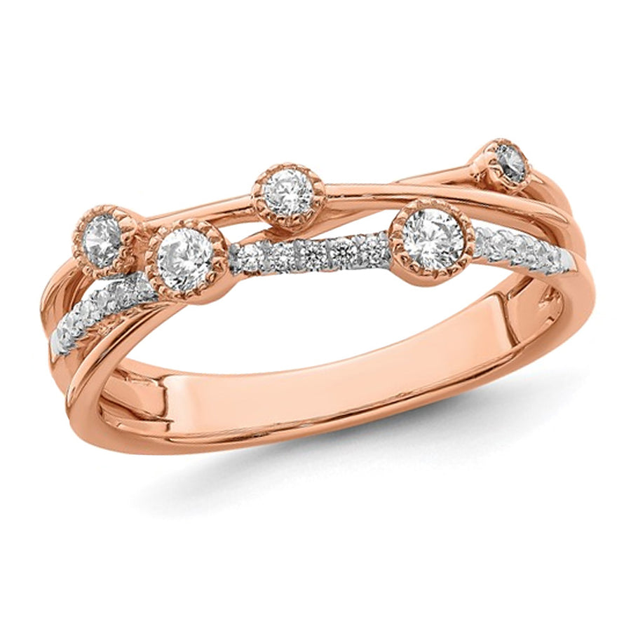 1/4 Carat (ctw SI1-SI2G-H-I) Lab-Grown Diamond Ring in 14K Rose Pink Gold Image 1