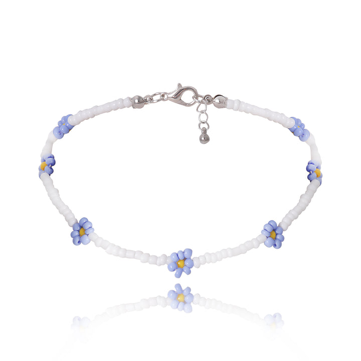 Minimalist Colorful Floral Daisy Seed Beaded Choker Necklace Image 6