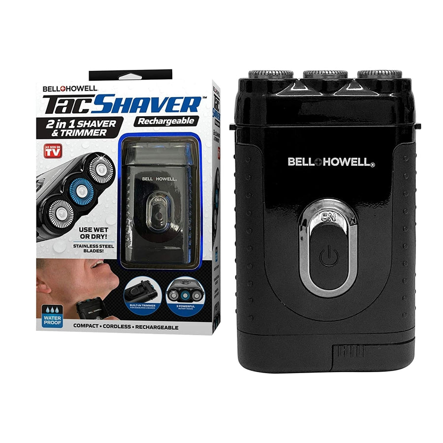 Tac Shaver by Bell+Howell Moustache and Beard Rotary Shaver with Pop-up Trimmer for Sharper Moustache and Sideburn Edges Image 1