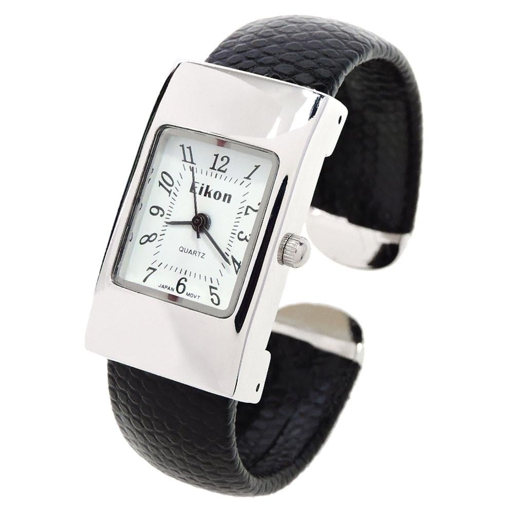 Black Snake Style Band Small Size Womens Bangle Cuff Watch Image 1