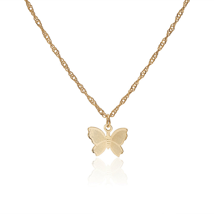 Dainty Gold Silver Tone Butterfly Pendant Choker Necklace Image 7