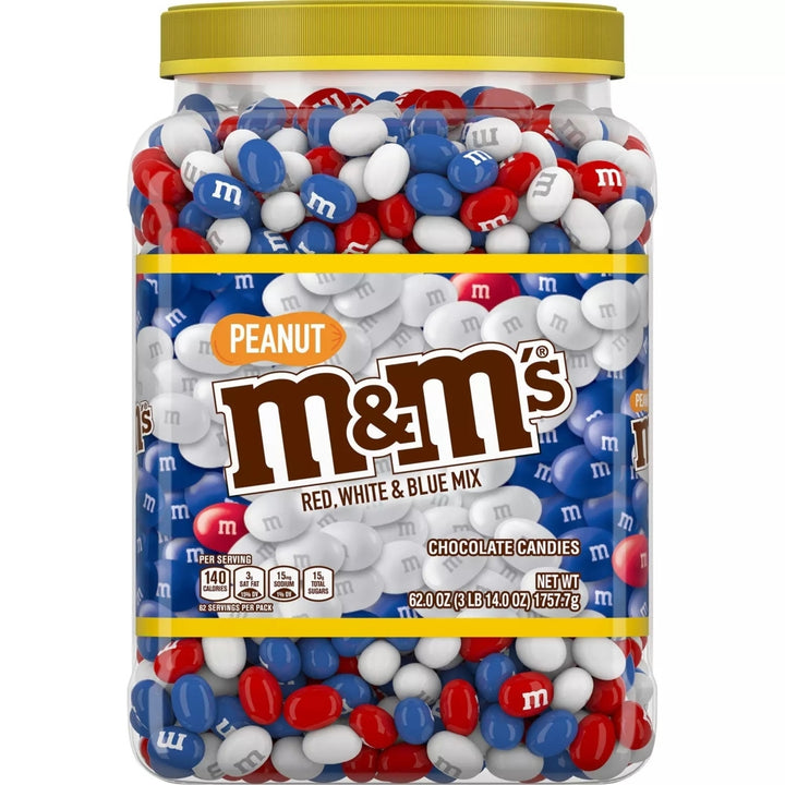 MandMs RedWhiteand Blue Patriotic Mix Peanut Chocolate (62 Ounce) Image 1