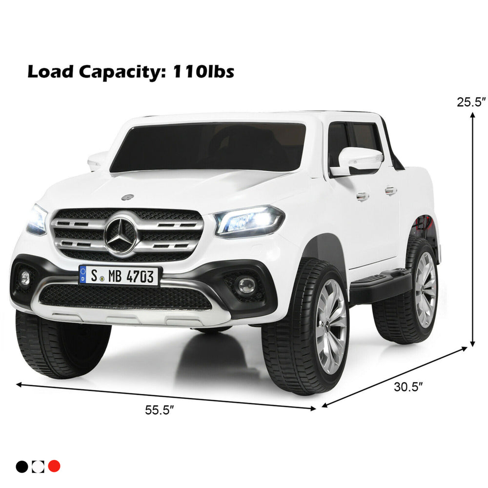 12V 2-Seater Kids Ride On Car Licensed Mercedes Benz X Class RC w/ Trunk Image 2