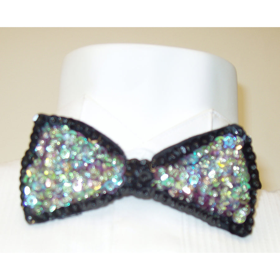 Sequin Bow Tie Peacock w/Black Trim Adult Unisex Image 1