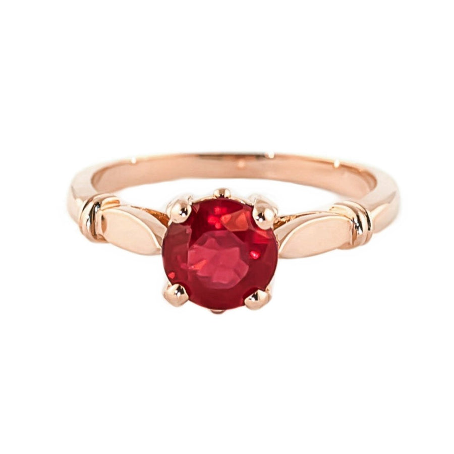 18K Solid Rose Gold Solitaire Ruby Ring 2 ct High Polished Finish Made in USA (9.5) Image 1