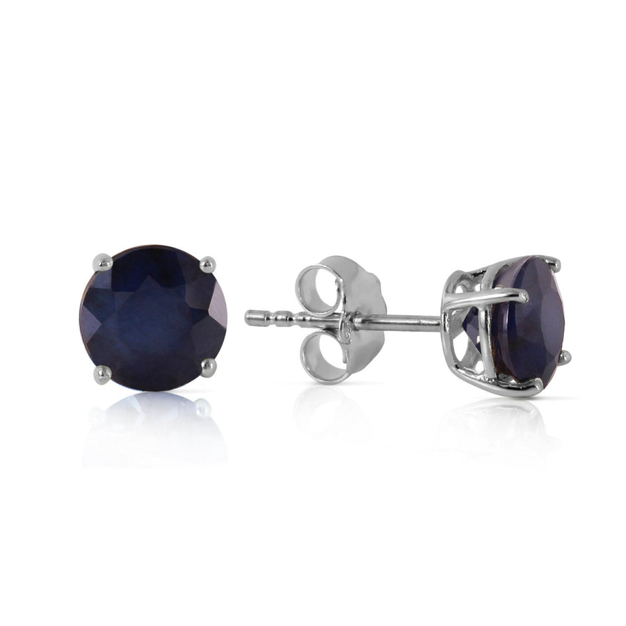 1.0 Ct Galaxy Gold 14k Solid White Gold In Wonderland Natural Sapphire Stud Earrings Genuine Sapphire MADE IN USA Image 1