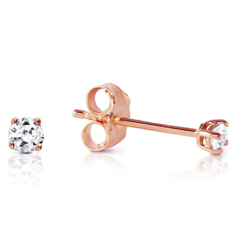 0.10 Carat (CTW) Natural Round Diamond 14k Rose Gold Stud Earrings H-I colorSI1-SI2 clarity Image 1