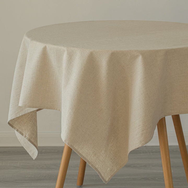 Deerlux 100% Pure Linen Washable Tablecloth Solid Color Rustic Style Various Sizes Image 4