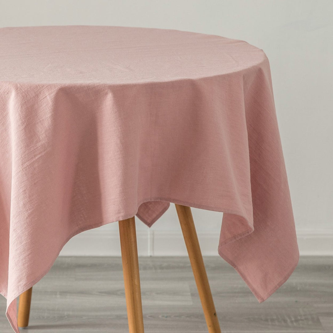 Deerlux 100% Pure Linen Washable Tablecloth Solid Color Rustic Style Various Sizes Image 1