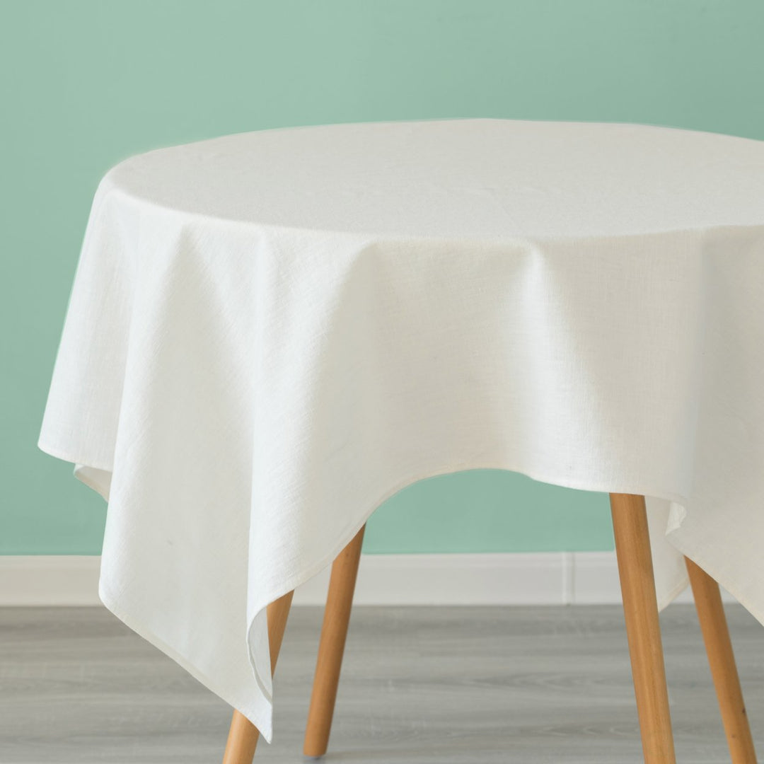 Deerlux 100% Pure Linen Washable Tablecloth Solid Color Rustic Style Various Sizes Image 6