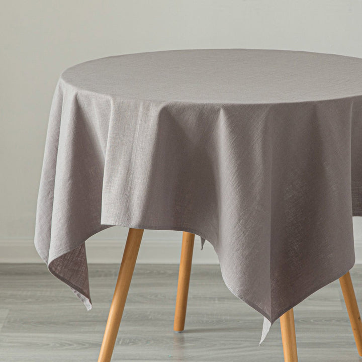 Deerlux 100% Pure Linen Washable Tablecloth Solid Color Rustic Style Various Sizes Image 1