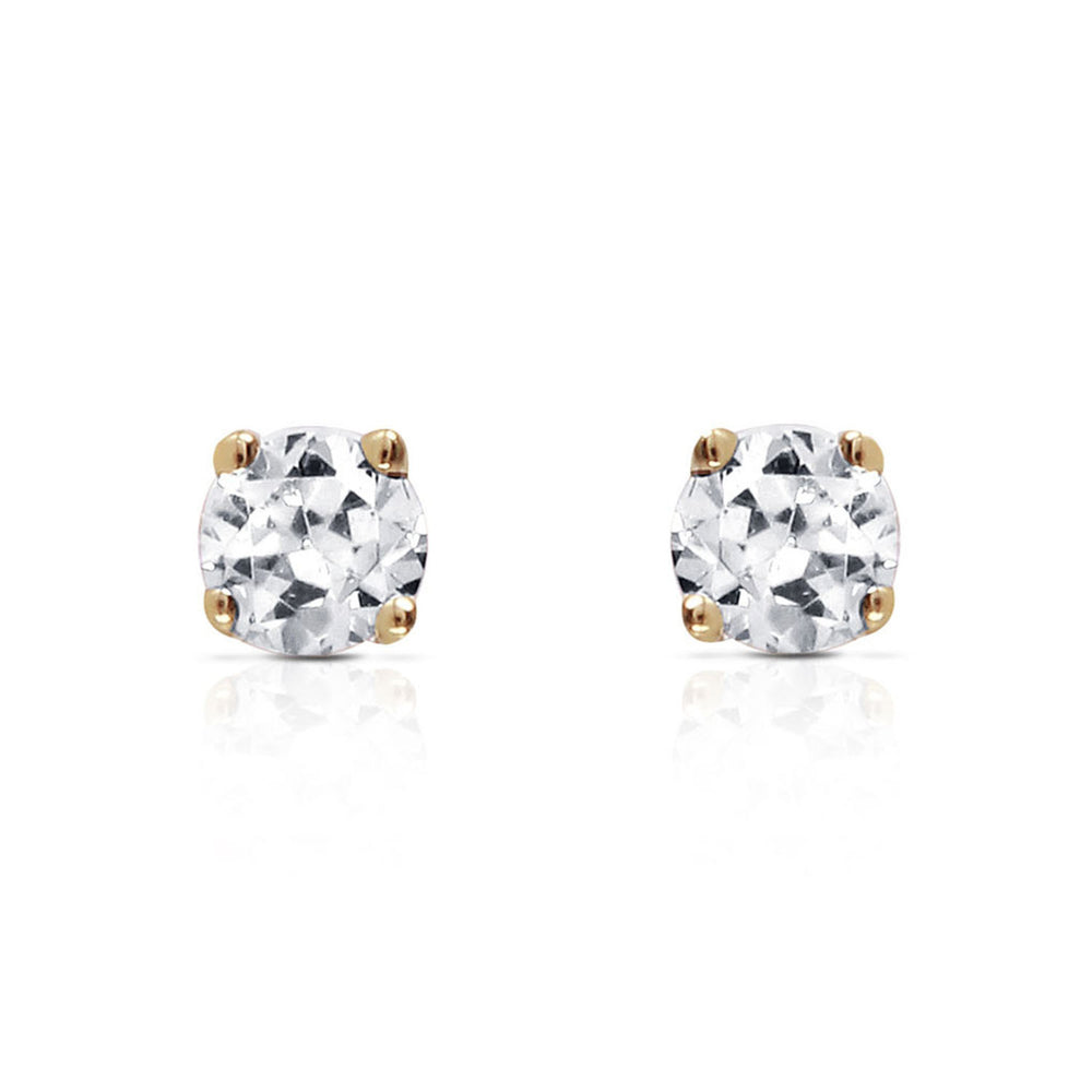 0.10 Carat (CTW) Natural Round Brilliant Diamond 14k Solid Gold Stud Earrings H-I colorSI1-SI2 clarity Image 2