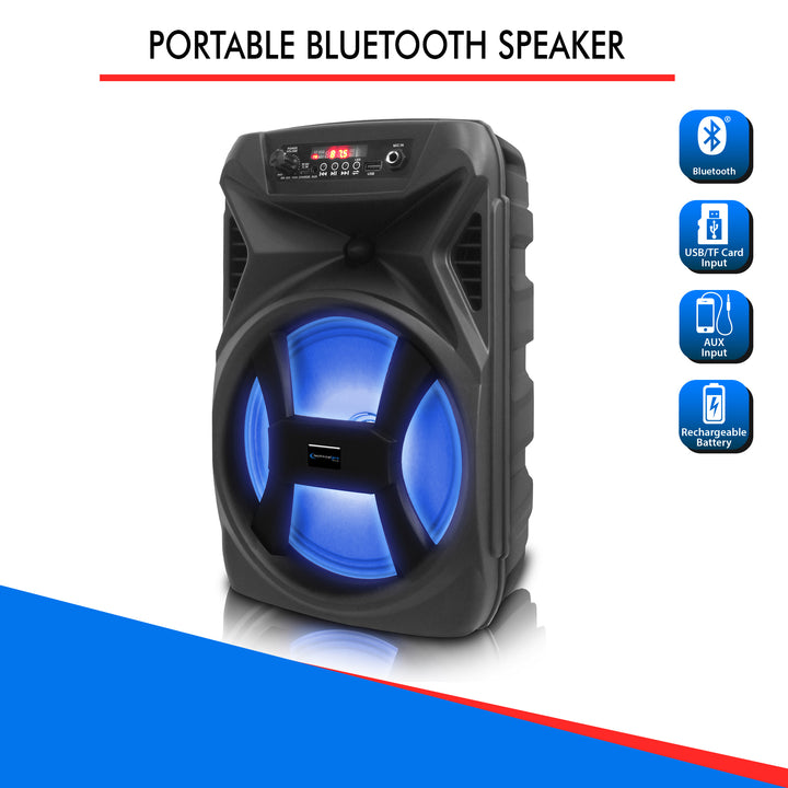 (Qty-2) Technical Pro 8 Inch Portable 500 Watts Bluetooth Festival PA LED Speaker w/ Woofer and TweeterUSB Card Image 4
