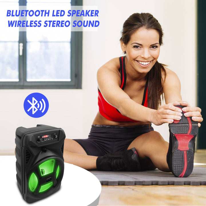 (Qty-2) Technical Pro 8 Inch Portable 500 Watts Bluetooth Festival PA LED Speaker w/ Woofer and TweeterUSB Card Image 7