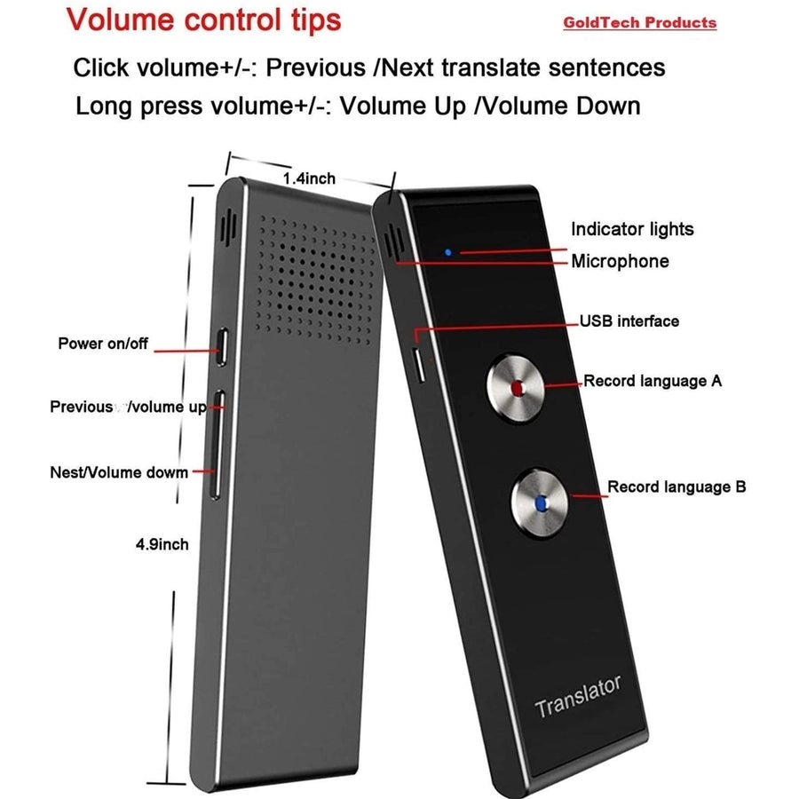 Smart Language Translator - Two-Way Portable Foreign Language Translation Support 31 Multi-Languages Image 1