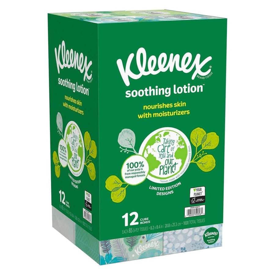 Kleenex Soothing Lotion Tissue3-Ply85 Count (12 Pack) Image 1