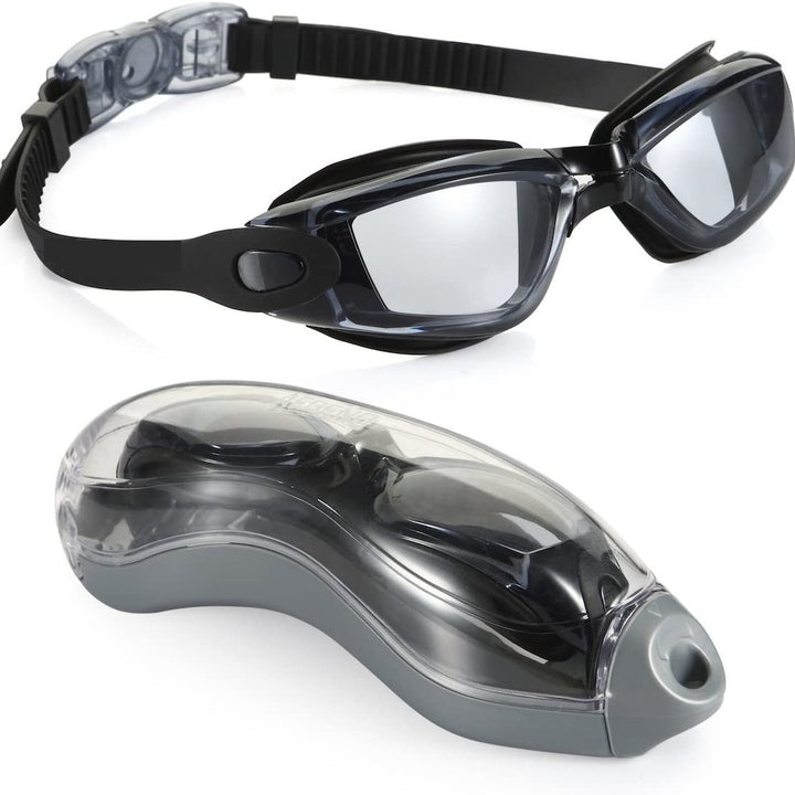 Anti-Fog Unisex Swim Goggles with Protective Case- 3 Colors Image 1