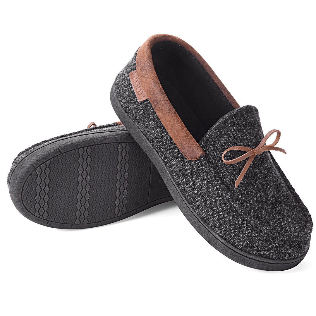 Mens Moccasins Slippers Memory Foam Closed Back Loafers Indoor Outdoor Shoes Image 1