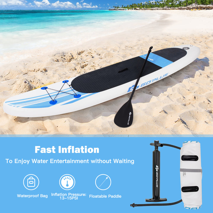 10 Inflatable Stand Up Paddle Board SUP Adjustable Paddle Backpack Pump Image 9