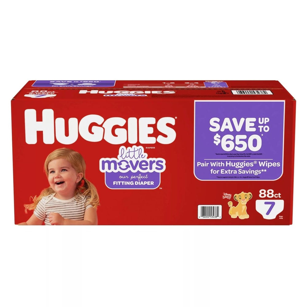 Huggies Little Movers Diapers Size 7 - 41+ Pounds (88 Count) Image 2