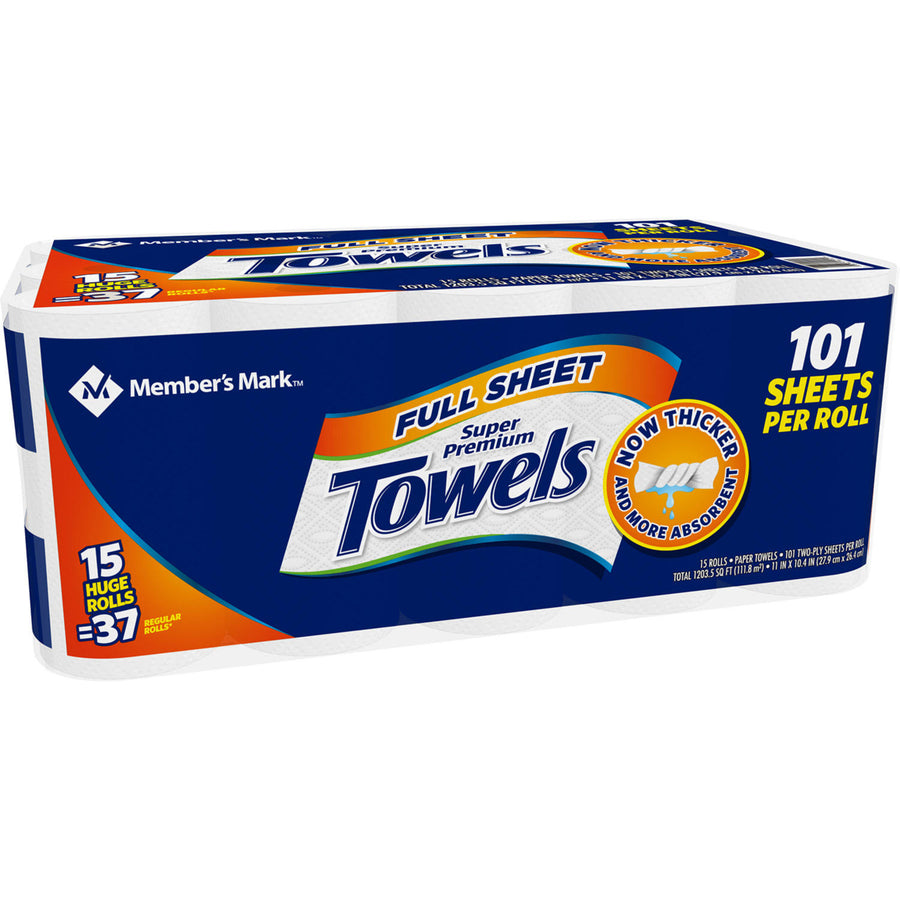 Members Mark Premium Paper Towel Huge Rolls (15 Rolls 101 Sheets) Image 1