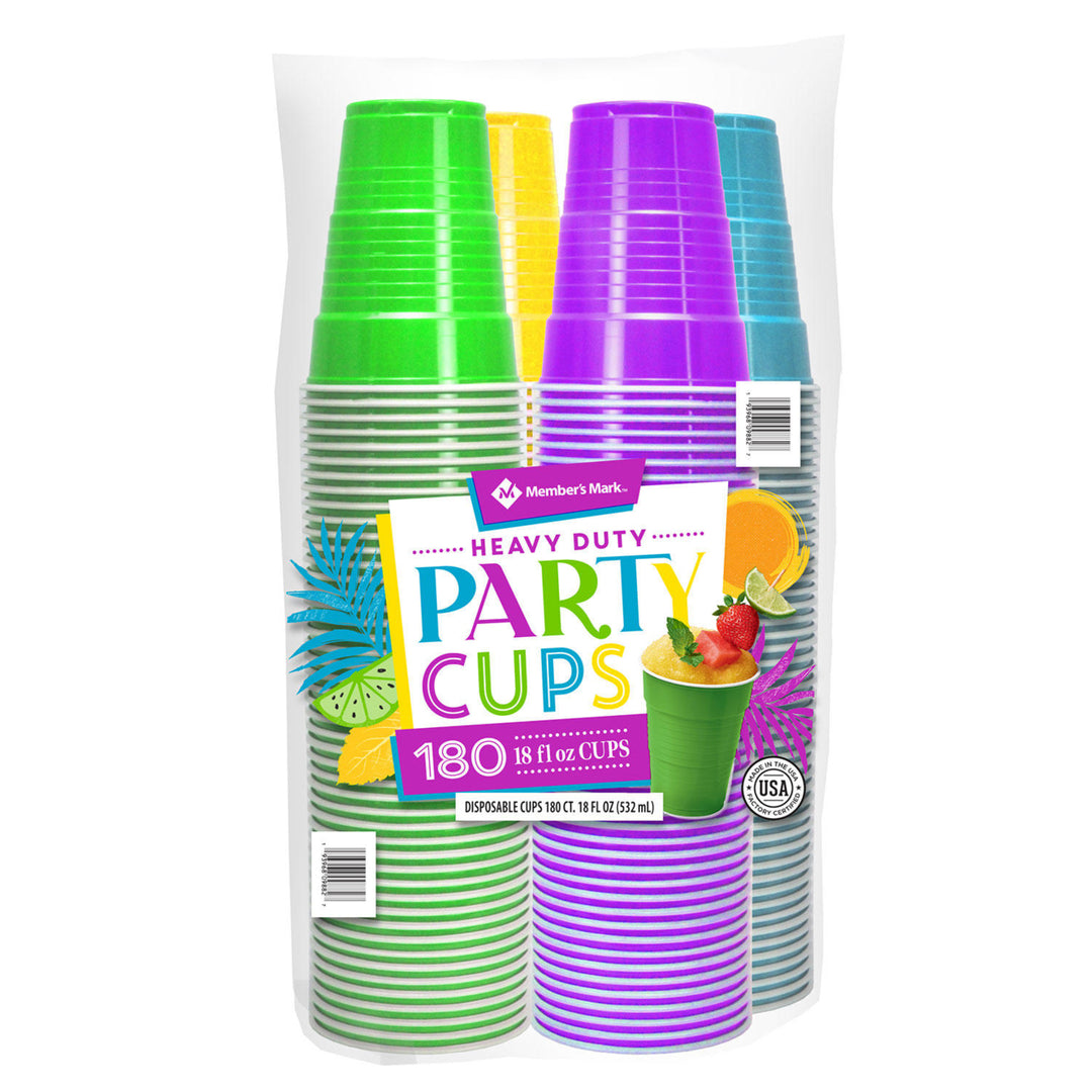 Members Mark Premium Quality Cups Summer Colors 18 Ounce (180 Count) Image 1