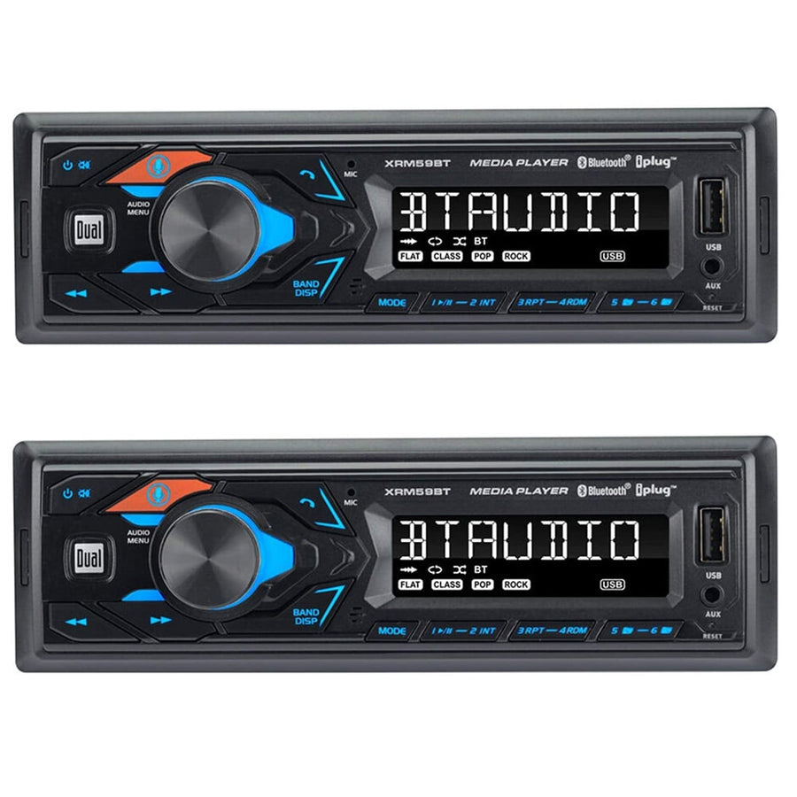 (Pack of 2 )Dual XRM59BT Single-DIN in-Dash All-Digital Media Receiver with Bluetooth Image 1
