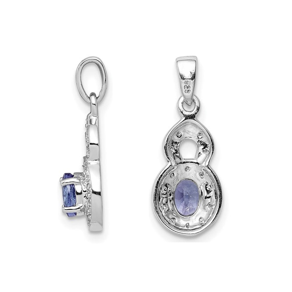 1/3 Carat (ctw) Tanzanite Oval Pendant Necklace in Sterling Silver with Chain Image 3