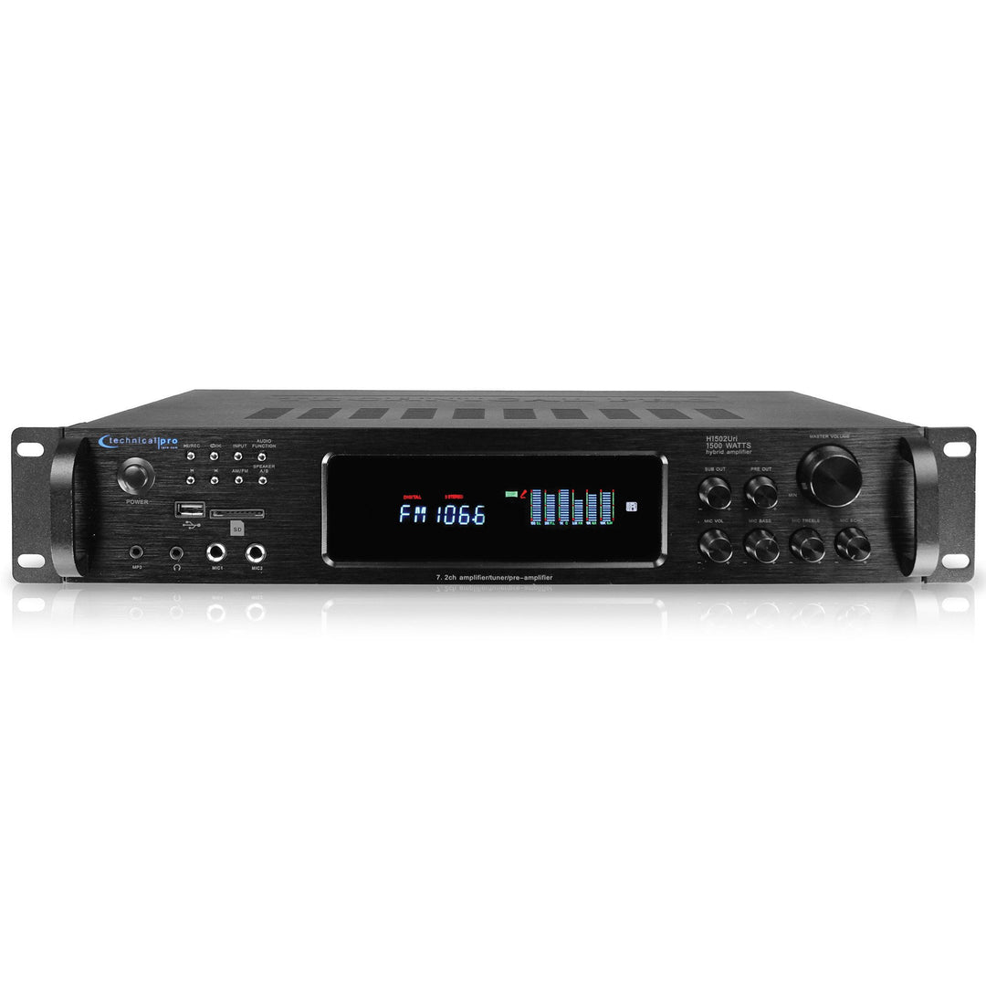 Technical Pro 1500W Bluetooth Home Stereo Hybrid Amplifier USB SD AM FM Tuner Image 1