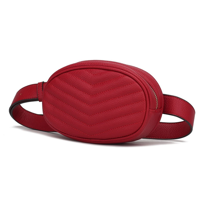 MKF Collection Fatima Quilted Chevron Womens Belt Handbag by Mia K. Image 9