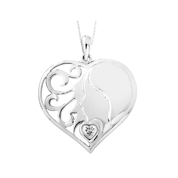 My Daughter My Hearts Treasure Heart Pendant Necklace in Sterling Silver with Synthetic Cubic Zirconia (CZ)s Image 1