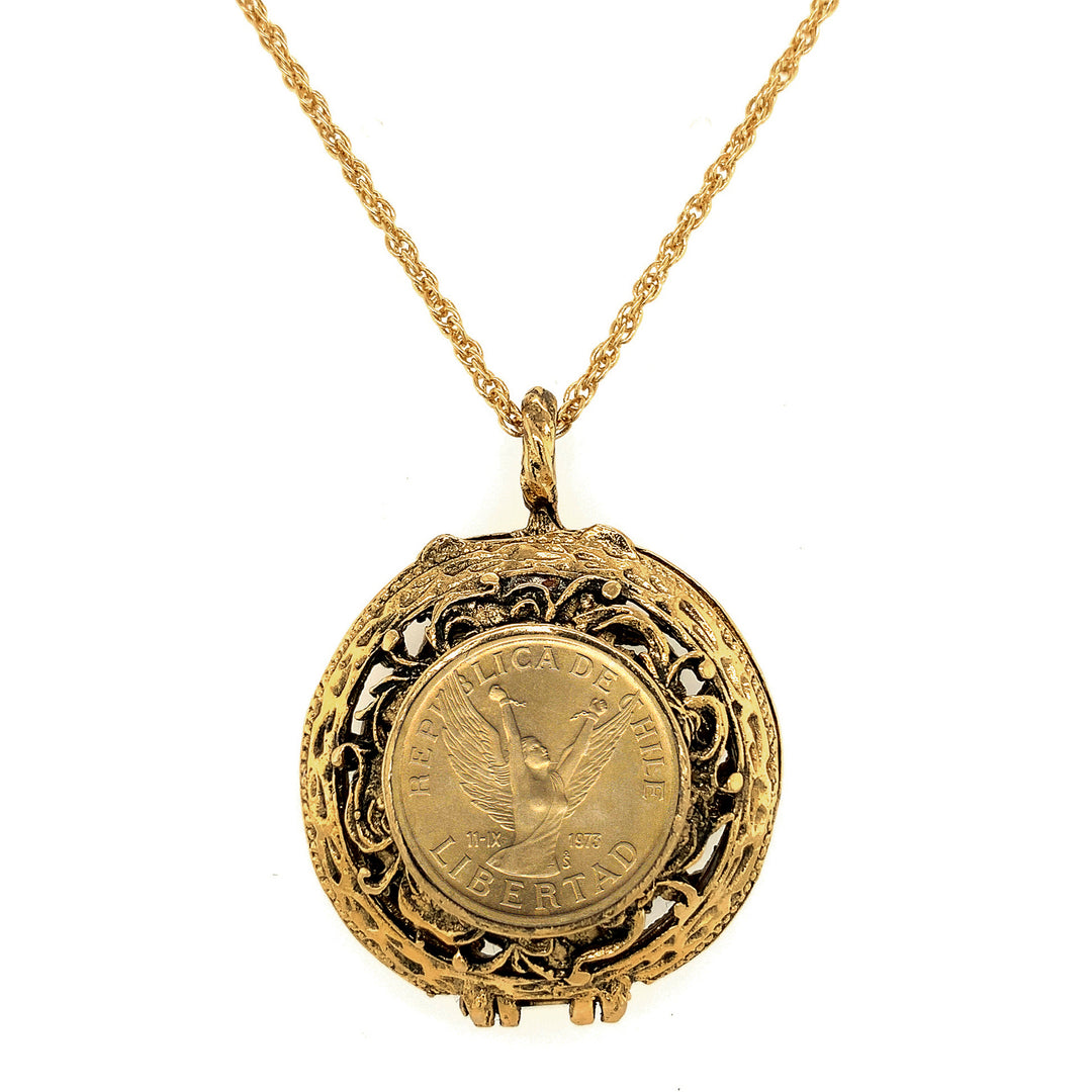 Mustard Seed Locket Angel Coin Pendant Image 1