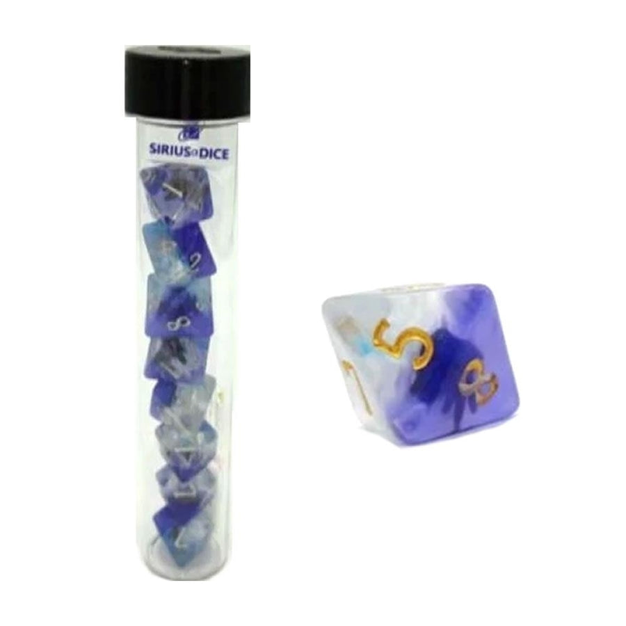Sirius Healing Hands D8 8pc Blue Semi-Translucent Dice Set DandD Role Playing Game Accessory Image 1