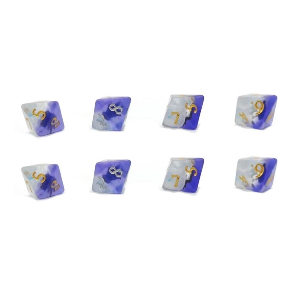 Sirius Healing Hands D8 8pc Blue Semi-Translucent Dice Set DandD Role Playing Game Accessory Image 2