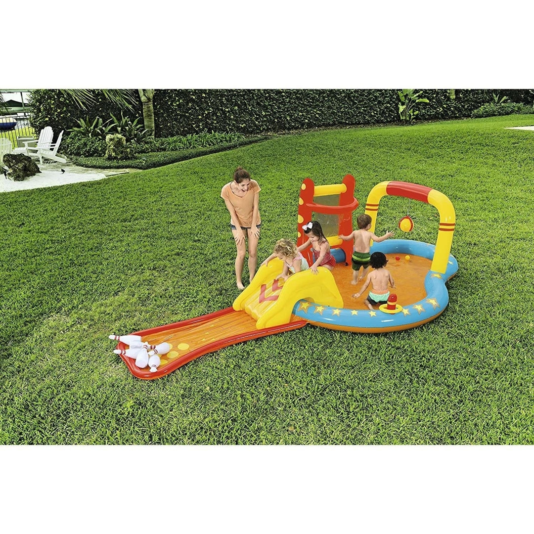 Kids Inflatable 14 Pool Lil Champ Play Center Slide Sprinkler Outdoor Fun Bestway Image 4